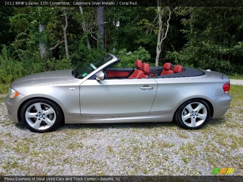 Cashmere Silver Metallic / Coral Red 2011 BMW 1 Series 135i Convertible