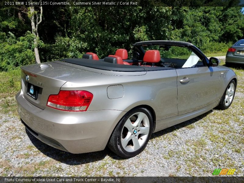 Cashmere Silver Metallic / Coral Red 2011 BMW 1 Series 135i Convertible