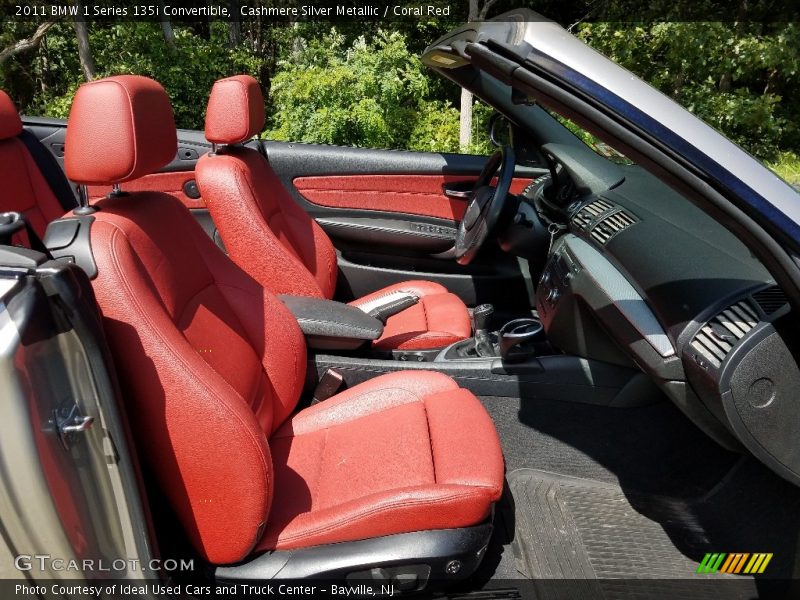 Cashmere Silver Metallic / Coral Red 2011 BMW 1 Series 135i Convertible