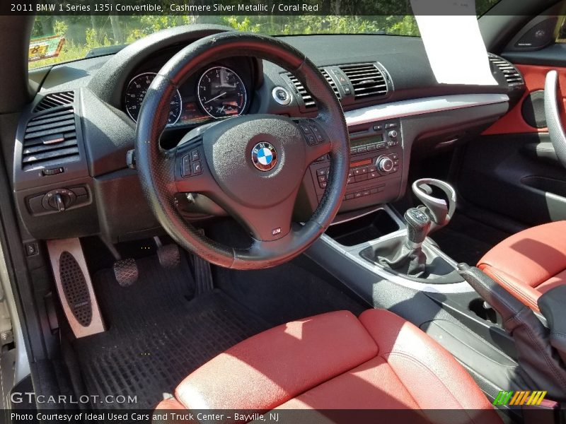 Cashmere Silver Metallic / Coral Red 2011 BMW 1 Series 135i Convertible