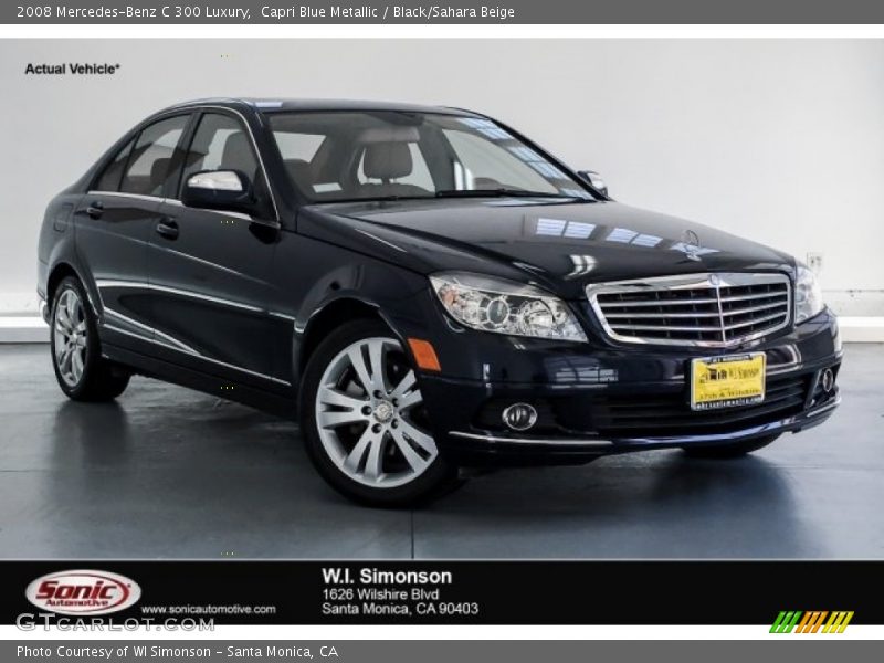 Capri Blue Metallic / Black/Sahara Beige 2008 Mercedes-Benz C 300 Luxury
