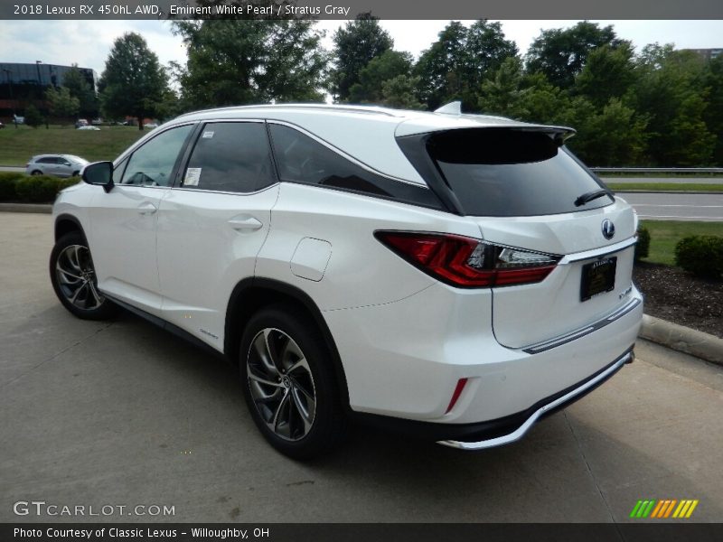 Eminent White Pearl / Stratus Gray 2018 Lexus RX 450hL AWD