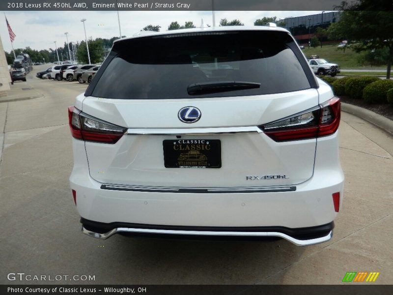 Eminent White Pearl / Stratus Gray 2018 Lexus RX 450hL AWD