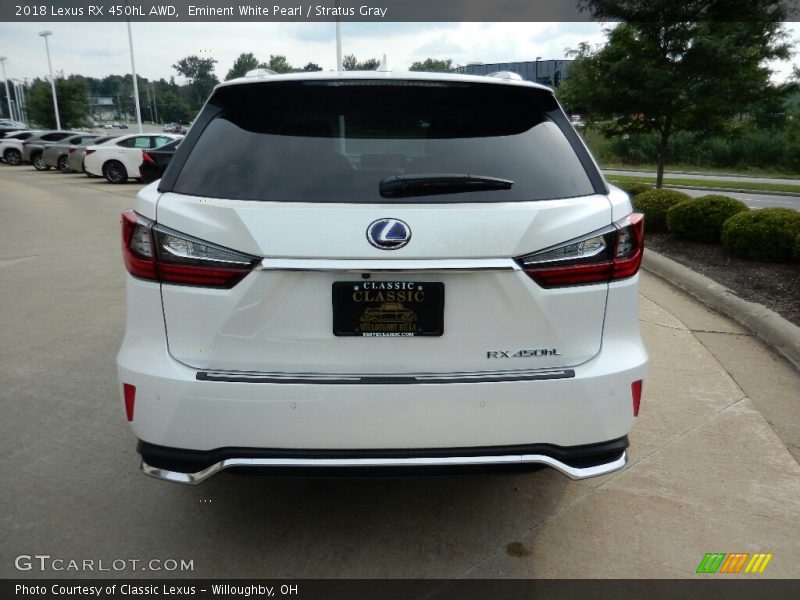 Eminent White Pearl / Stratus Gray 2018 Lexus RX 450hL AWD