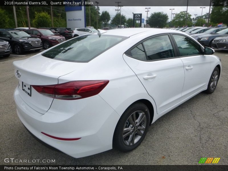 Quartz White Pearl / Black 2018 Hyundai Elantra SEL