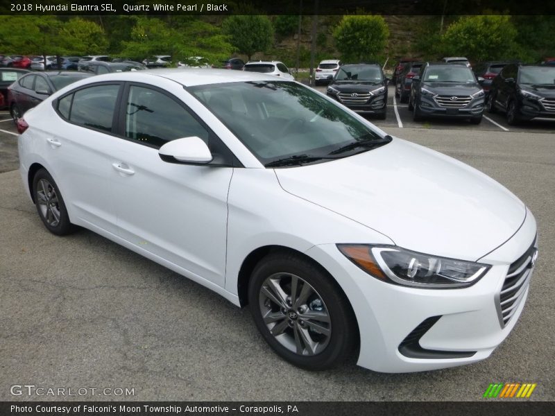 Quartz White Pearl / Black 2018 Hyundai Elantra SEL