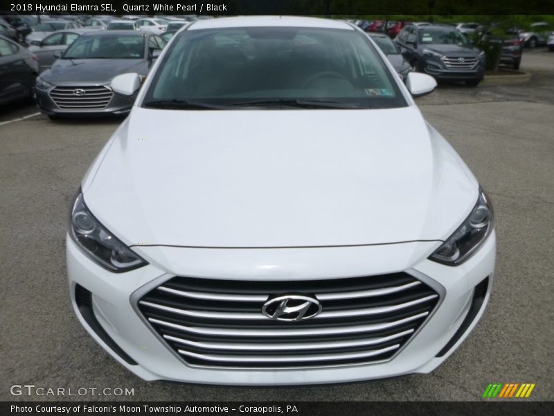 Quartz White Pearl / Black 2018 Hyundai Elantra SEL