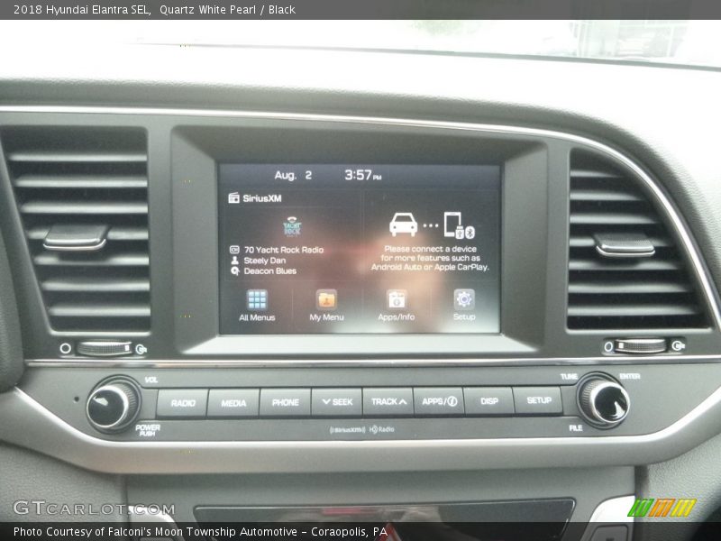 Quartz White Pearl / Black 2018 Hyundai Elantra SEL