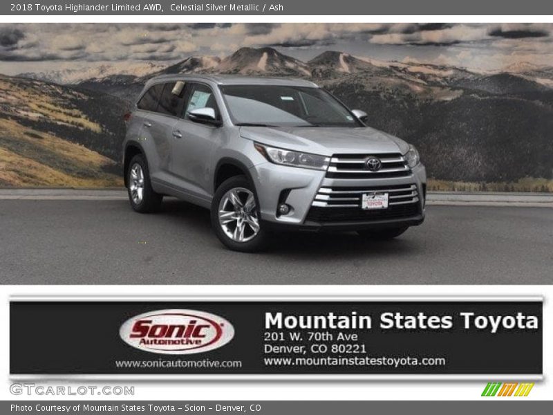 Celestial Silver Metallic / Ash 2018 Toyota Highlander Limited AWD