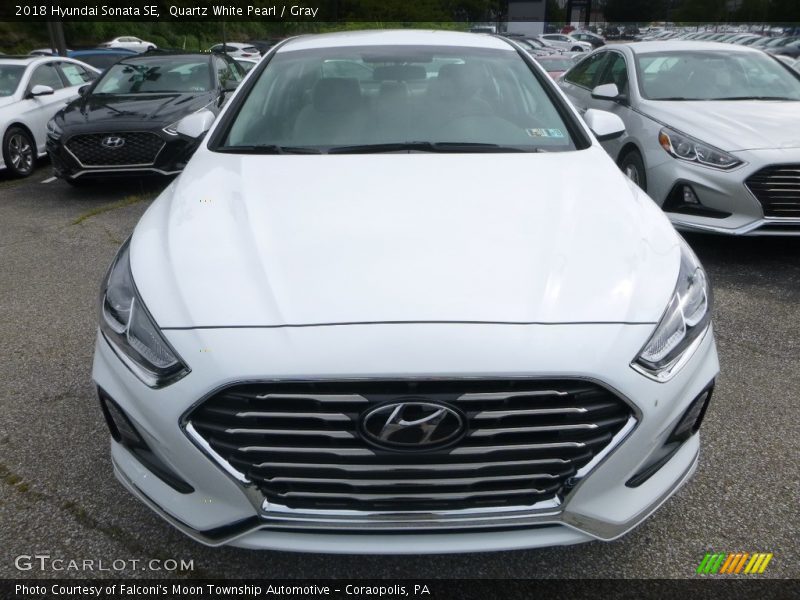 Quartz White Pearl / Gray 2018 Hyundai Sonata SE