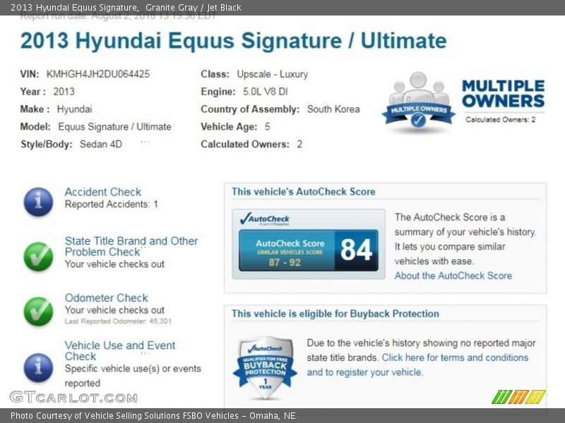 Granite Gray / Jet Black 2013 Hyundai Equus Signature