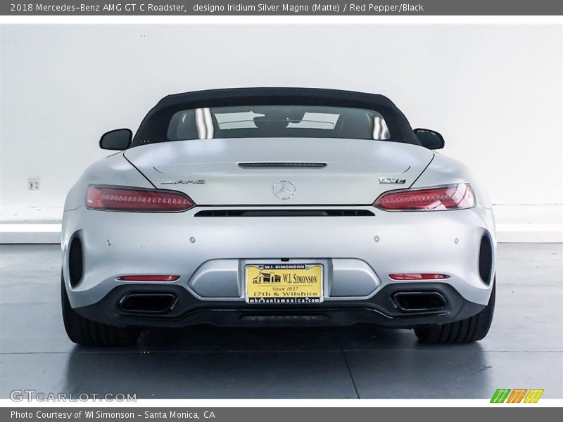 designo Iridium Silver Magno (Matte) / Red Pepper/Black 2018 Mercedes-Benz AMG GT C Roadster