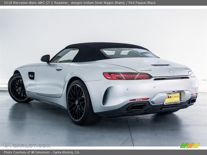 designo Iridium Silver Magno (Matte) / Red Pepper/Black 2018 Mercedes-Benz AMG GT C Roadster