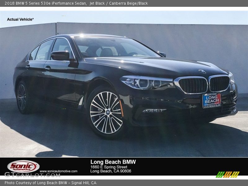 Jet Black / Canberra Beige/Black 2018 BMW 5 Series 530e iPerfomance Sedan