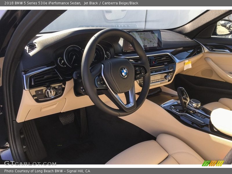 Jet Black / Canberra Beige/Black 2018 BMW 5 Series 530e iPerfomance Sedan