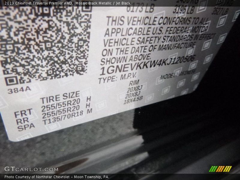 Mosaic Black Metallic / Jet Black 2019 Chevrolet Traverse Premier AWD