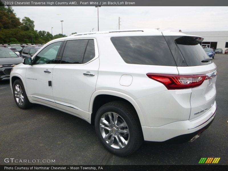 Pearl White / Jet Black/Loft Brown 2019 Chevrolet Traverse High Country AWD