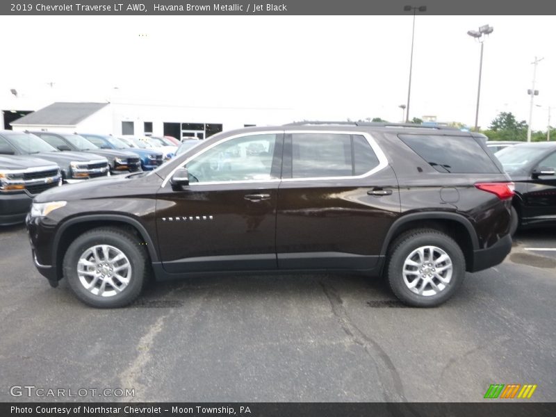 Havana Brown Metallic / Jet Black 2019 Chevrolet Traverse LT AWD