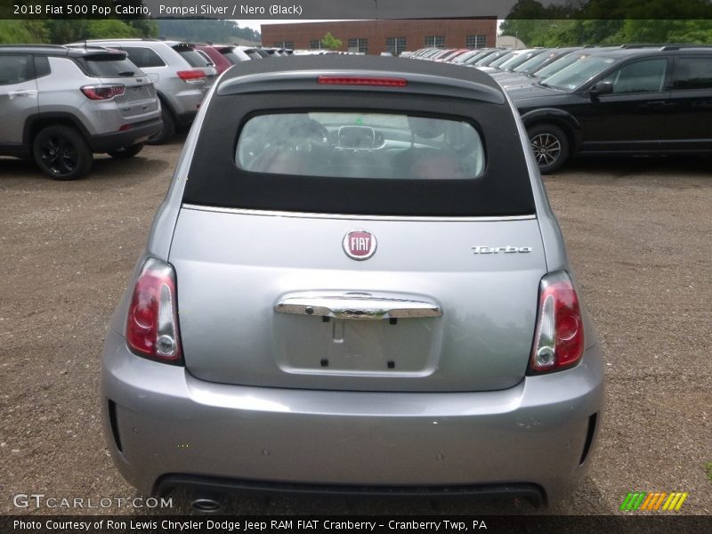 Pompei Silver / Nero (Black) 2018 Fiat 500 Pop Cabrio
