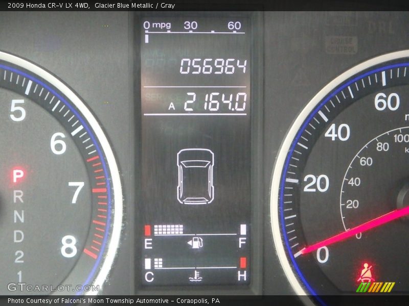 Glacier Blue Metallic / Gray 2009 Honda CR-V LX 4WD