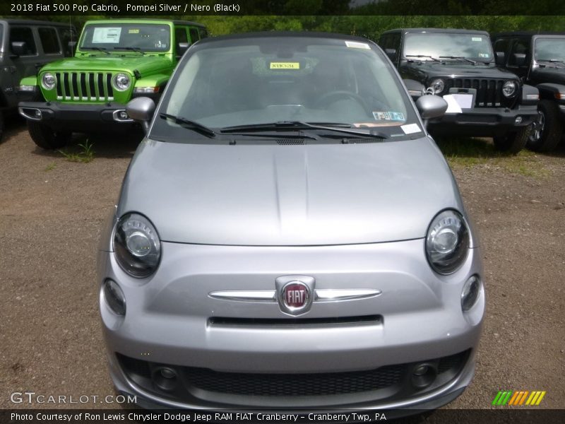 Pompei Silver / Nero (Black) 2018 Fiat 500 Pop Cabrio