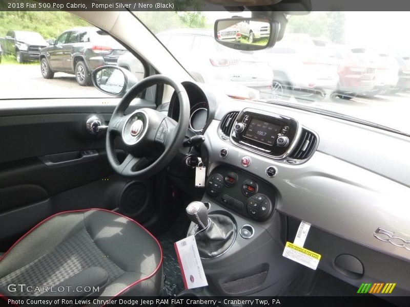Pompei Silver / Nero (Black) 2018 Fiat 500 Pop Cabrio
