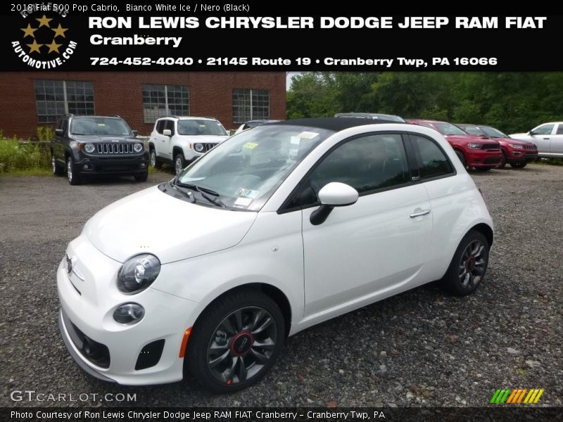 Bianco White Ice / Nero (Black) 2018 Fiat 500 Pop Cabrio