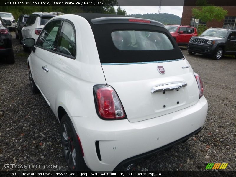 Bianco White Ice / Nero (Black) 2018 Fiat 500 Pop Cabrio
