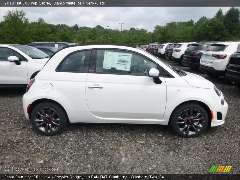 Bianco White Ice / Nero (Black) 2018 Fiat 500 Pop Cabrio