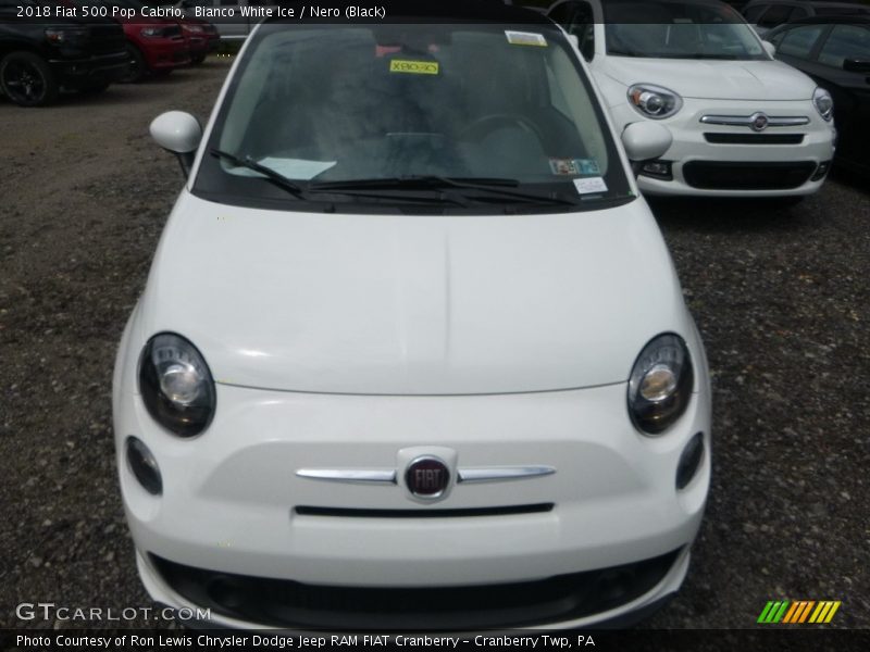 Bianco White Ice / Nero (Black) 2018 Fiat 500 Pop Cabrio