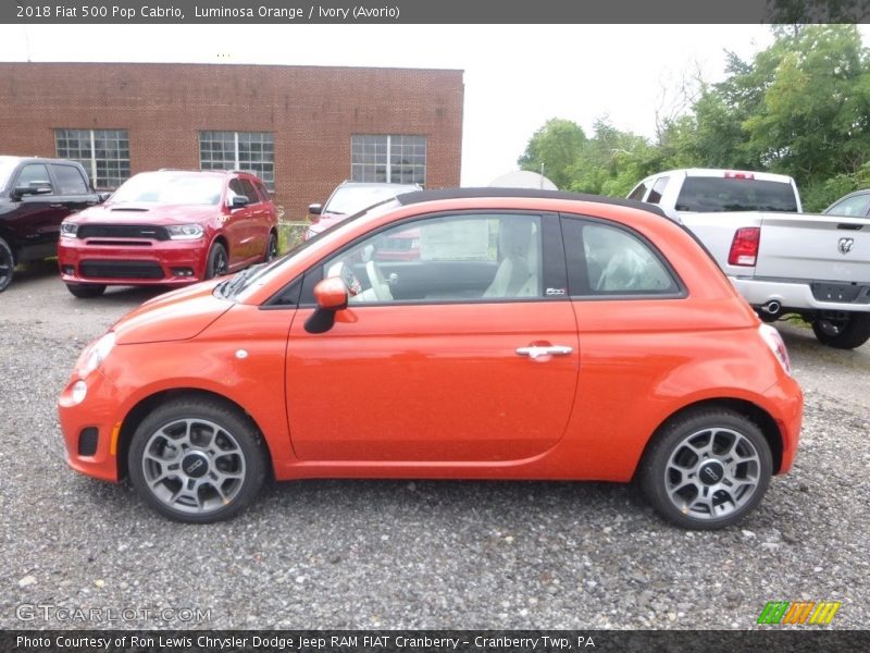  2018 500 Pop Cabrio Luminosa Orange