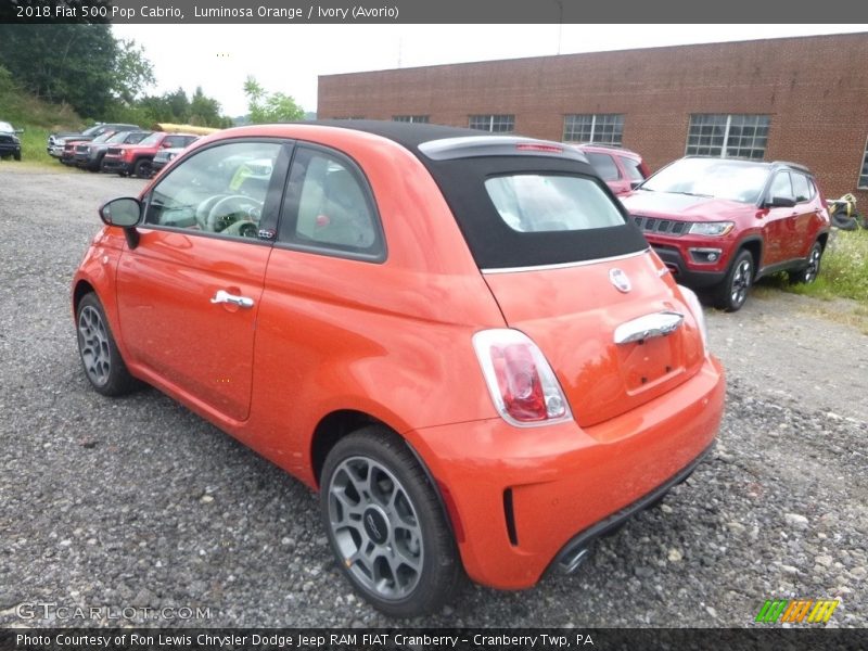 Luminosa Orange / Ivory (Avorio) 2018 Fiat 500 Pop Cabrio