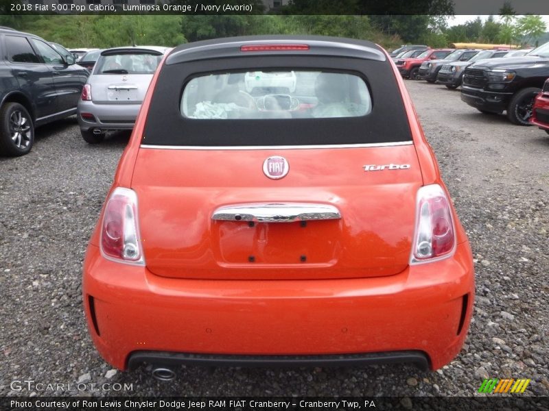Luminosa Orange / Ivory (Avorio) 2018 Fiat 500 Pop Cabrio