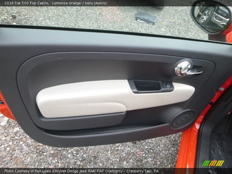 Luminosa Orange / Ivory (Avorio) 2018 Fiat 500 Pop Cabrio