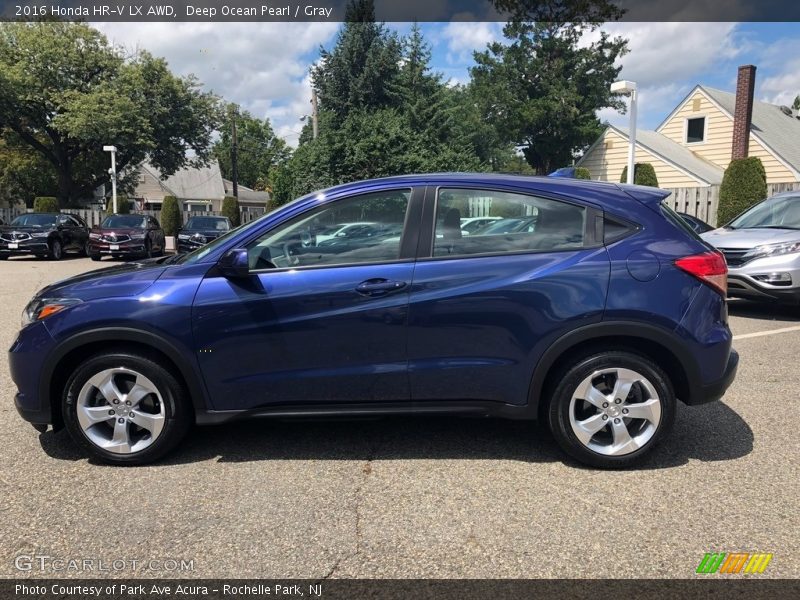 Deep Ocean Pearl / Gray 2016 Honda HR-V LX AWD