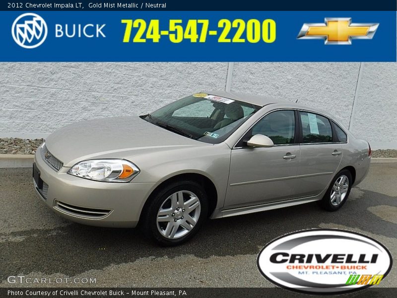Gold Mist Metallic / Neutral 2012 Chevrolet Impala LT