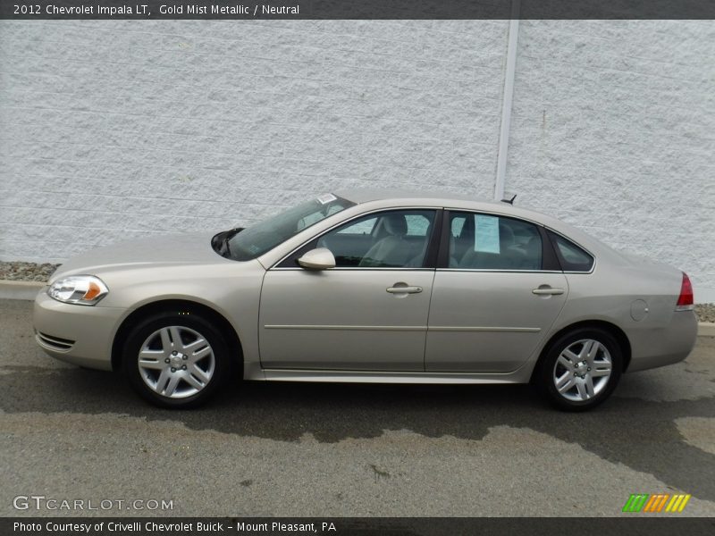 Gold Mist Metallic / Neutral 2012 Chevrolet Impala LT