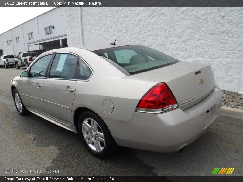 Gold Mist Metallic / Neutral 2012 Chevrolet Impala LT