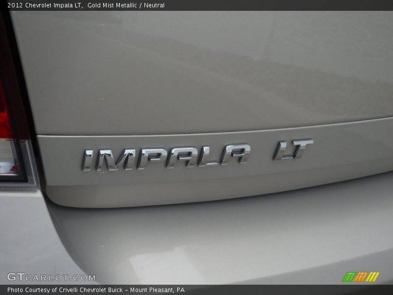 Gold Mist Metallic / Neutral 2012 Chevrolet Impala LT