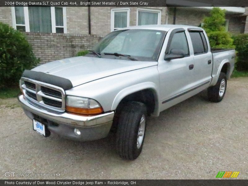 Bright Silver Metallic / Dark Slate Gray 2004 Dodge Dakota SLT Quad Cab 4x4