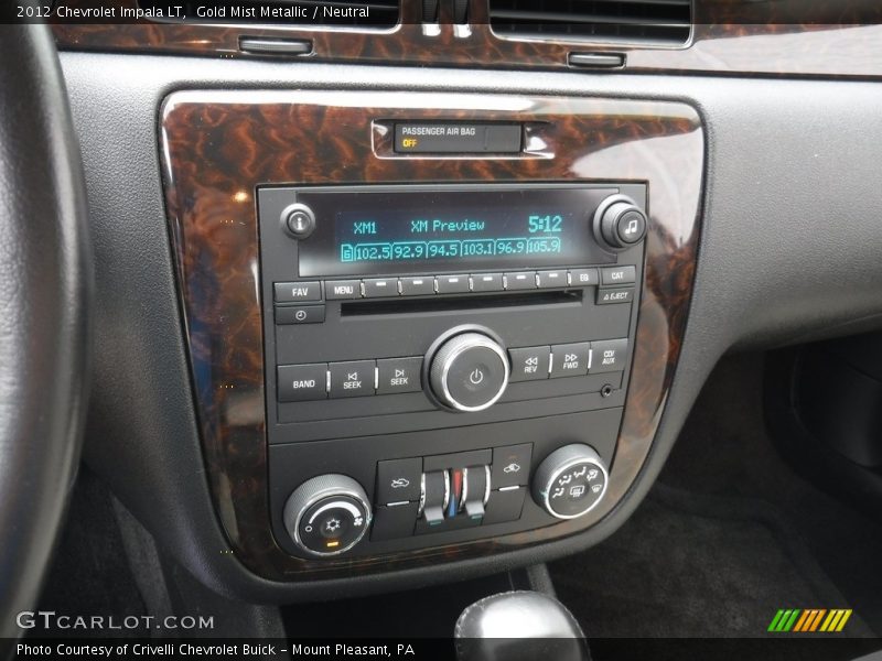 Gold Mist Metallic / Neutral 2012 Chevrolet Impala LT