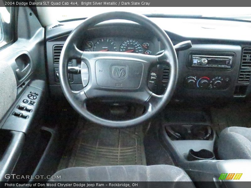 Bright Silver Metallic / Dark Slate Gray 2004 Dodge Dakota SLT Quad Cab 4x4