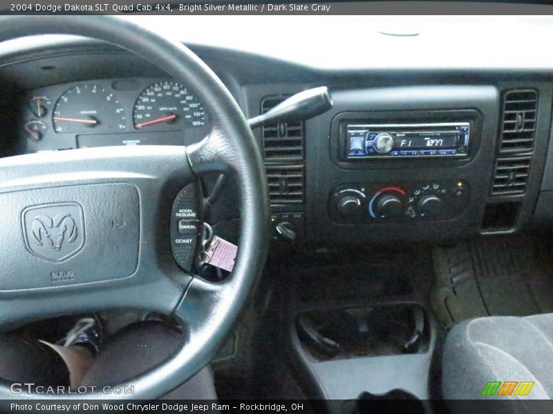 Bright Silver Metallic / Dark Slate Gray 2004 Dodge Dakota SLT Quad Cab 4x4