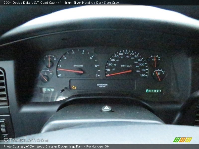Bright Silver Metallic / Dark Slate Gray 2004 Dodge Dakota SLT Quad Cab 4x4
