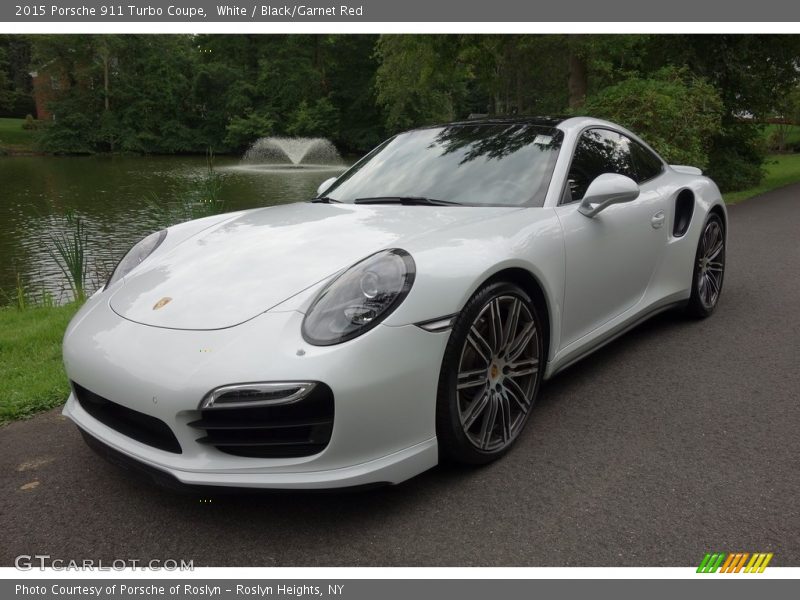 White / Black/Garnet Red 2015 Porsche 911 Turbo Coupe