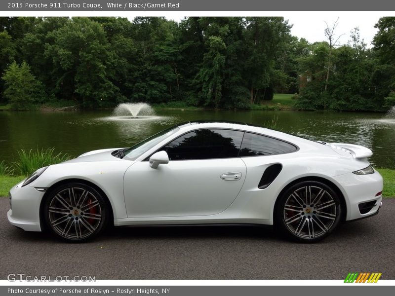 White / Black/Garnet Red 2015 Porsche 911 Turbo Coupe