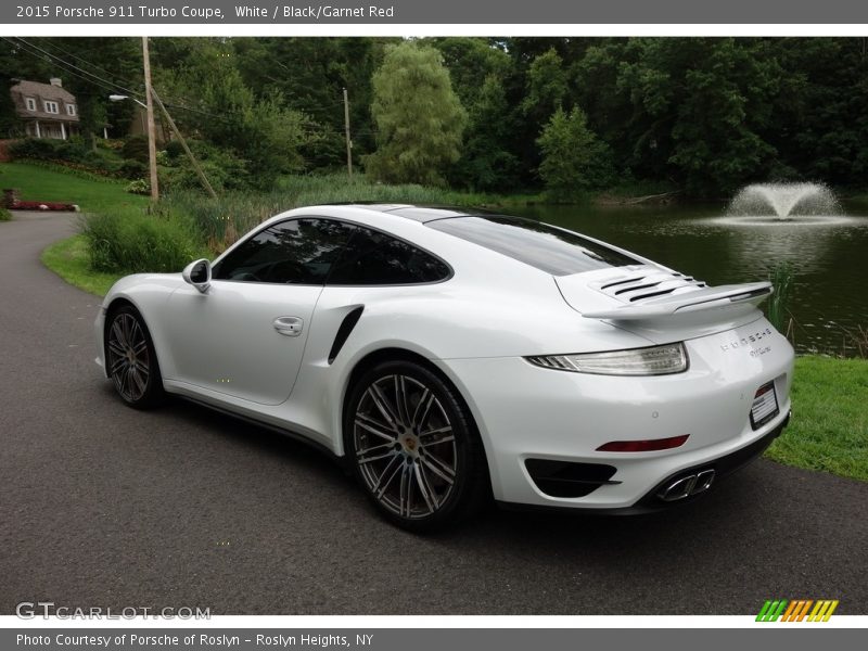 White / Black/Garnet Red 2015 Porsche 911 Turbo Coupe