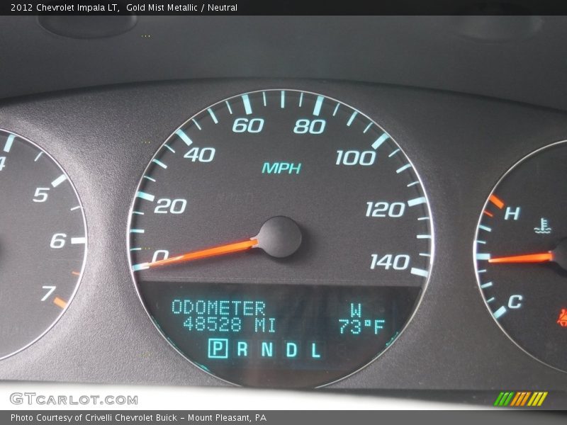 Gold Mist Metallic / Neutral 2012 Chevrolet Impala LT