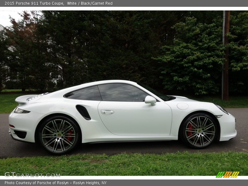 White / Black/Garnet Red 2015 Porsche 911 Turbo Coupe