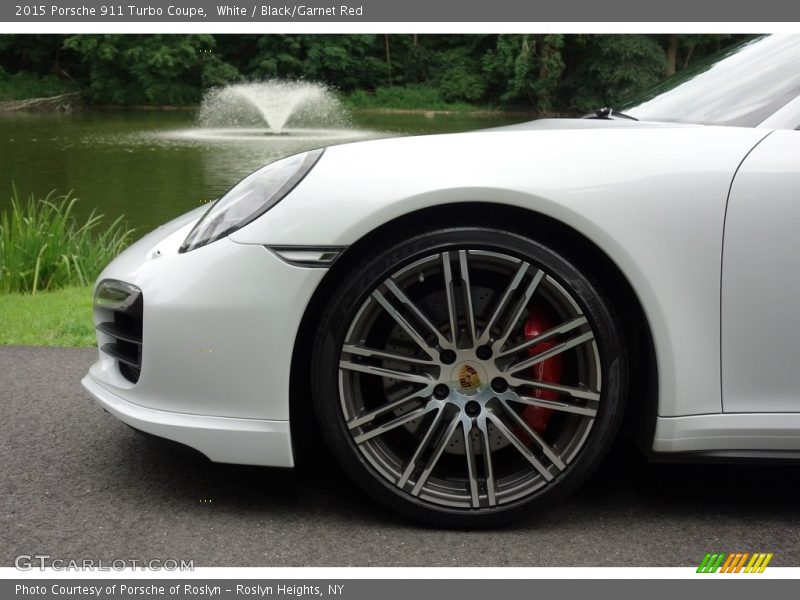 White / Black/Garnet Red 2015 Porsche 911 Turbo Coupe